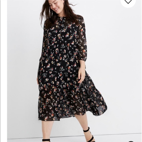 Madewell Dresses & Skirts - NWT Madewell Sheer Button-Front Tier Midi Dress